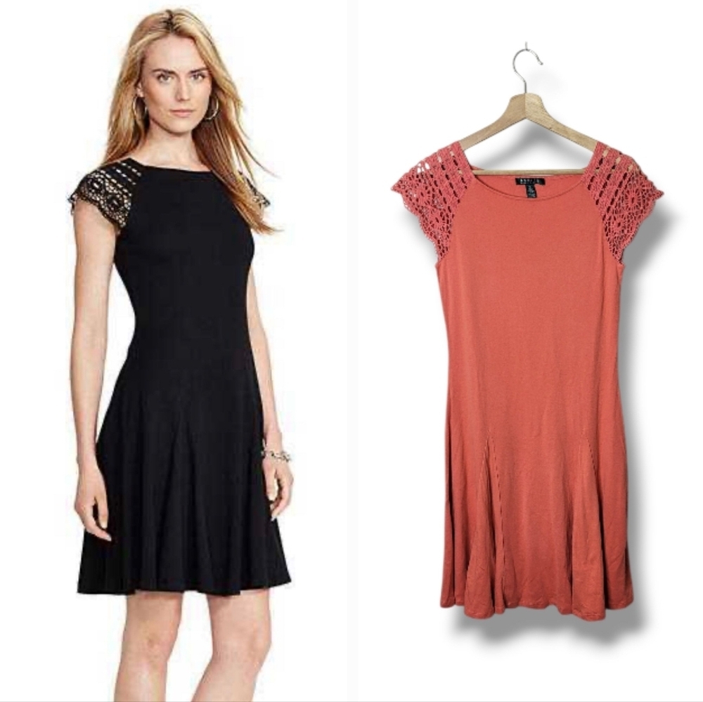 Lauren Ralph Lauren Orange Jersey Knit Midi Dress Size M